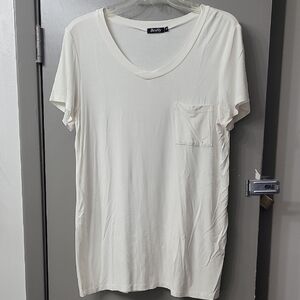Women's Cream V-Neck Tunic Top